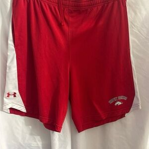 Under Armour Red and White Men's Athletic Shorts